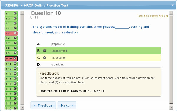 Practice test screenshot